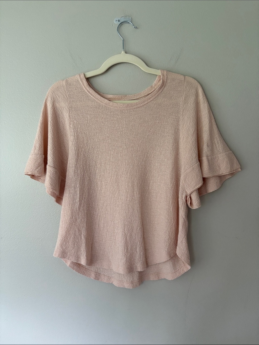 Madewell Ingrid Dolman Short Sleeve Crewneck Top Light Pink 100% Cotton